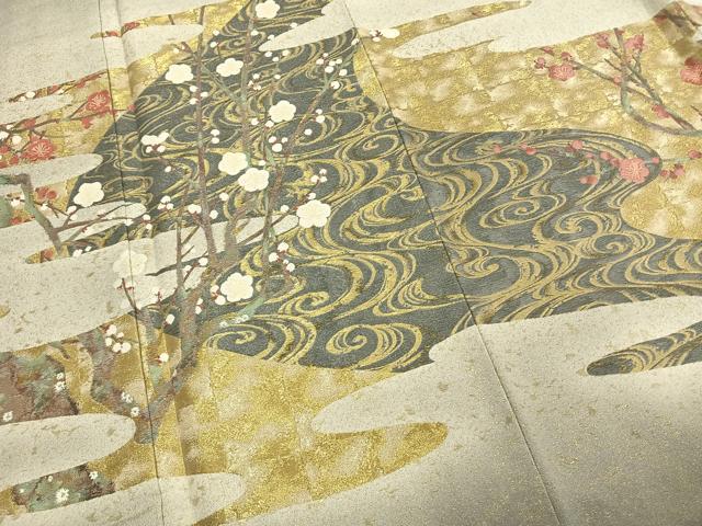 平和屋着物●豪華色留袖　作家物　寿光織　光琳屏風　暈し染め　金糸　さが美扱い　正絹　逸品　未使用　AABG4435fy