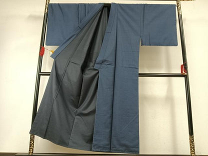 平和屋着物●男性　本場大島紬　格子　正絹　逸品　AABG4437fy