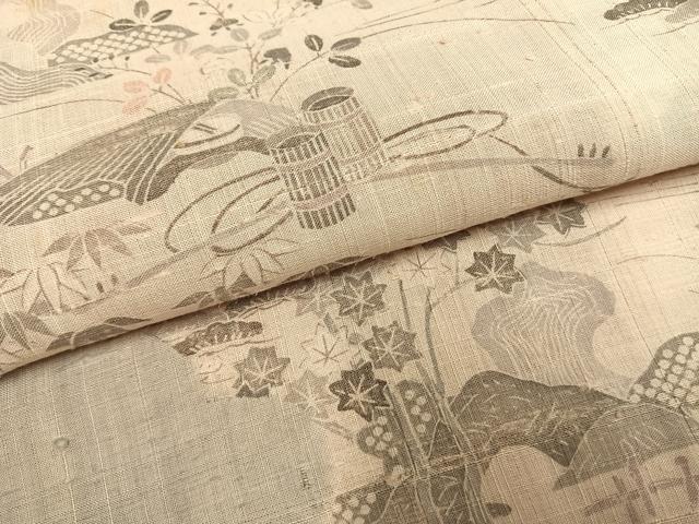 平和屋着物●染織の名門　しょうざん  生紬　訪問着　風景文　正絹　逸品　AABG4438fy