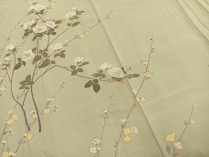 平和屋着物●訪問着　友禅　作家物　枝花文　正絹　逸品　AABG4440fy