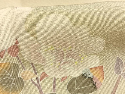 平和屋着物●訪問着　友禅　作家物　枝花文　正絹　逸品　AABG4440fy