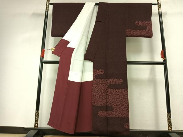 平和屋着物●重要無形文化財 人間国宝 中村勇二郎 人間国宝 南部芳松 突彫り 訪問着 エ霞吉祥文 貝 海老 鬼しぼ縮緬 正絹 逸品 AABG4441fy