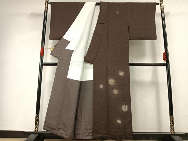 平和屋着物●訪問着　竹屋町刺繍　兎　枝梅文　蛍暈し　金糸　正絹　逸品　AABG4442fy