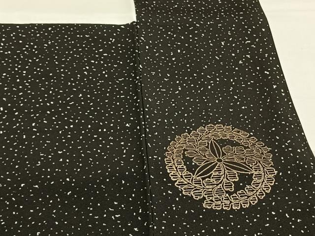 平和屋着物●訪問着　駒刺繍　吉祥文様　黒地　金彩　正絹　逸品　AABG4445fy 平和屋着物○訪問着 駒刺繍 吉祥花文 金彩 ますいわ屋扱い 正絹 逸品