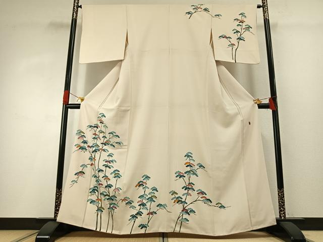 平和屋着物●訪問着　友禅　作家物　枝松文　正絹　逸品　AABG4449fy