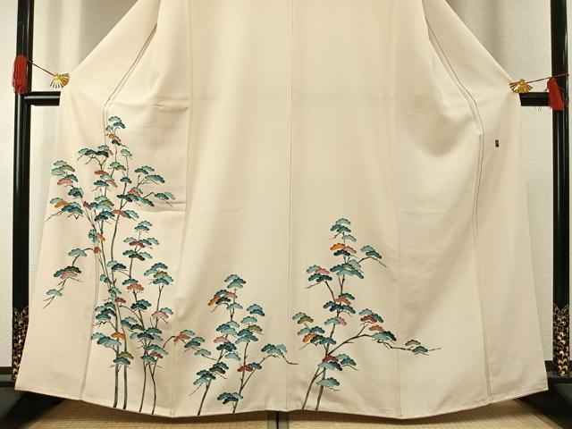 平和屋着物●訪問着　友禅　作家物　枝松文　正絹　逸品　AABG4449fy