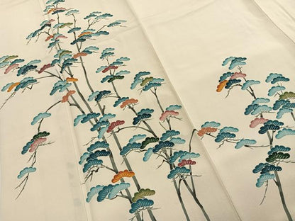 平和屋着物●訪問着　友禅　作家物　枝松文　正絹　逸品　AABG4449fy