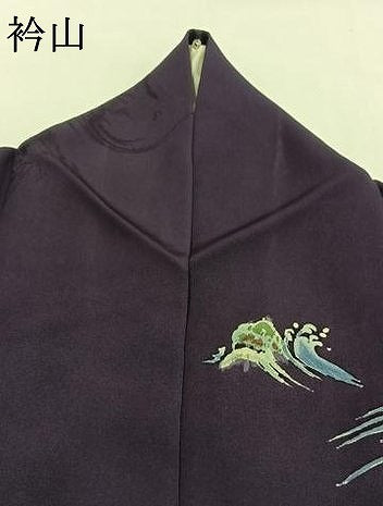 平和屋着物●訪問着　手描き　立波文　正絹　逸品　AABG4451fy