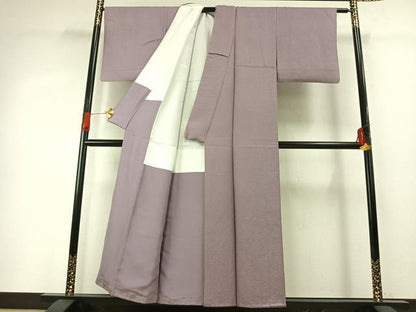 平和屋着物●上質な色無地　浅紫色　正絹　逸品　AABG4452fy