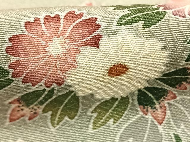 平和屋着物●訪問着　友禅　作家物　枝花文　正絹　逸品　AABG4456fy