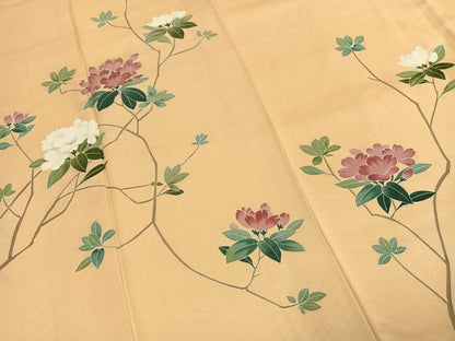 平和屋着物●訪問着　友禅　刺繍　枝花文　正絹　逸品　未使用　AABG4458fy