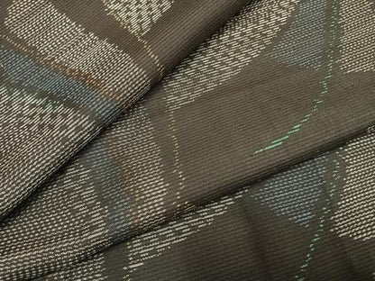 平和屋着物●本場大島紬　幾何学文様　正絹　逸品　AABG4460fy