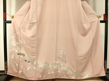 平和屋着物●訪問着　友禅　作家物　花鳥文　暈し染め　正絹　逸品　AABG4462fy