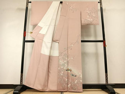 平和屋着物●訪問着　友禅　作家物　花鳥文　暈し染め　正絹　逸品　AABG4462fy