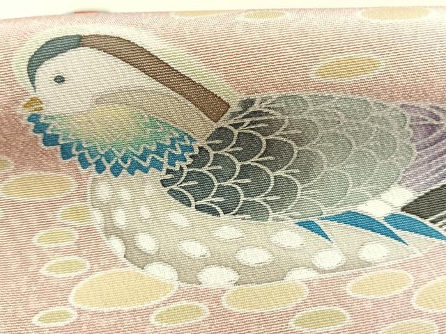 平和屋着物●訪問着　友禅　作家物　花鳥文　暈し染め　正絹　逸品　AABG4462fy