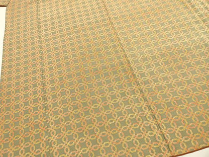 平和屋着物●上質な小紋　幾何学文様　鬼しぼ縮緬　正絹　逸品　AABG4464fy