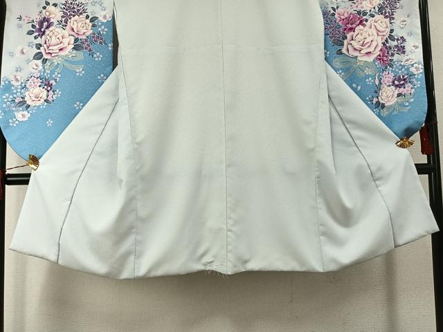 平和屋着物●小振袖　二尺袖　草花文　暈し染め　金彩　洗える着物　AABG4466fy