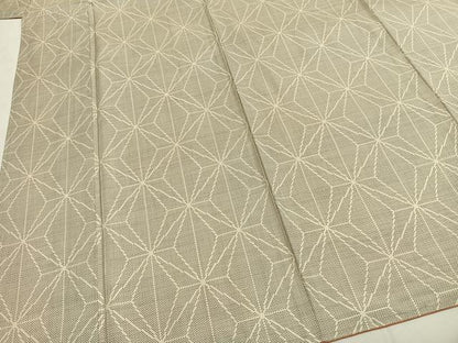 平和屋着物●本場大島紬　白大島　一元7マルキ　麻の葉文様　正絹　逸品　AABG4468fy