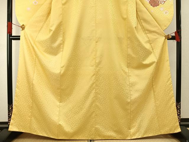 平和屋着物●小振袖　二尺袖　雪輪花文　金彩　洗える着物　AABG4469fy