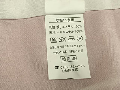 平和屋着物●小振袖　二尺袖　亀甲花文　金彩　洗える着物　AABG4470fy