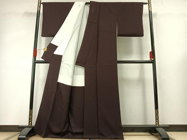 平和屋着物●上質な色無地　似せ紫色　正絹　逸品　AABG4472fy