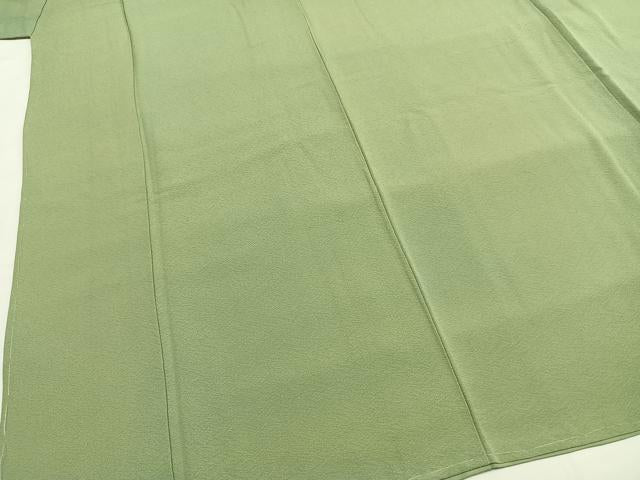 平和屋着物●上質な色無地　作家物　幻の染　岩石染　若菜色　正絹　逸品　AABG4477fy