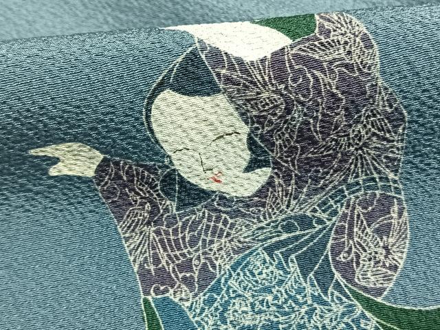 平和屋着物●訪問着　人物文　正絹　逸品　AABG4483fy