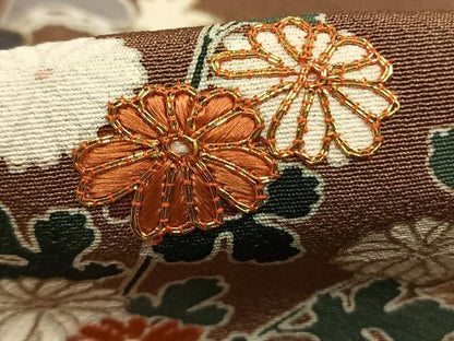 平和屋着物●訪問着　友禅　駒刺繍　草花文　金彩　正絹　逸品　AABG4486fy