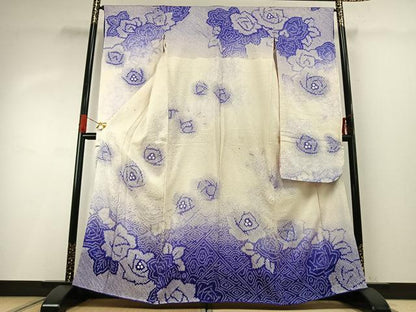 平和屋着物●豪華振袖　総絞り　草花文　暈し染め　正絹　逸品　AABG4487fy