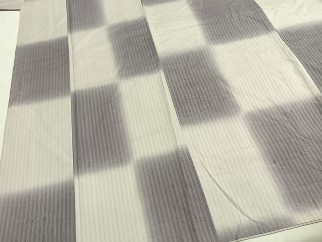 平和屋着物●上質な小紋　紬地　市松文様　正絹　逸品　AABG4488fy