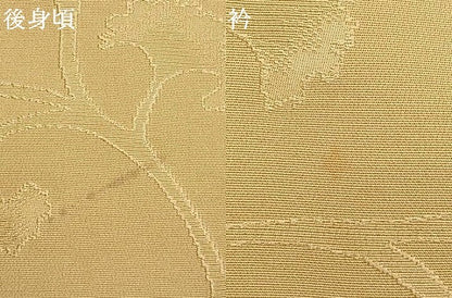 平和屋着物●上質な色無地　花唐草地紋　飴色　正絹　逸品　AABG4491fy