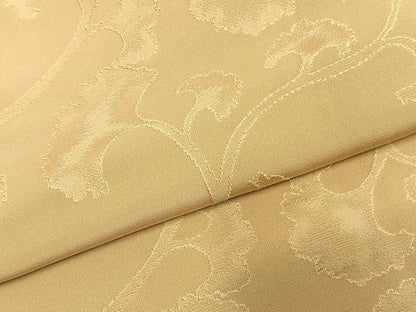 平和屋着物●上質な色無地　花唐草地紋　飴色　正絹　逸品　AABG4491fy