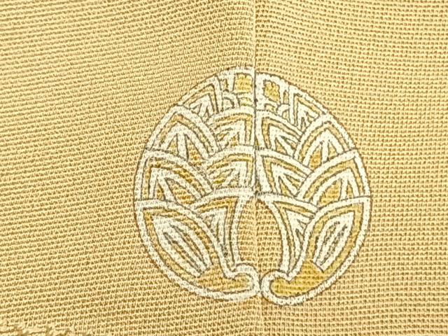 平和屋着物●上質な色無地　花唐草地紋　飴色　正絹　逸品　AABG4491fy