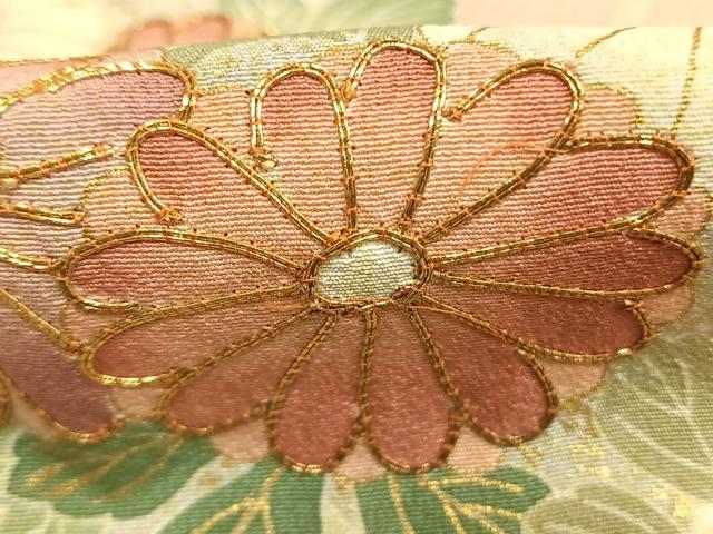 平和屋着物●訪問着　友禅　駒刺繍　道長花文　金彩　正絹　逸品　AABG4492fy