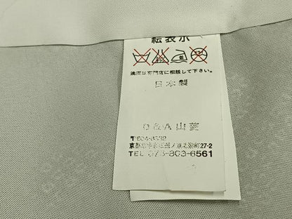 平和屋着物●小振袖　二尺袖　草花文　黒地　金彩　AABG4496fy