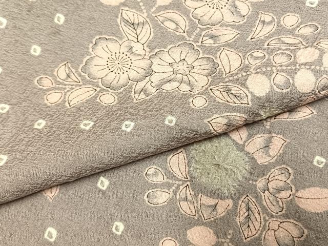 平和屋着物●上質な小紋　絞り　辻が花　正絹　逸品　AABG4497fy