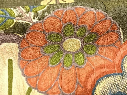 平和屋着物●豪華振袖　ふくれ織　松　草花文　暈し染め　金彩　正絹　逸品　AABG4498fy
