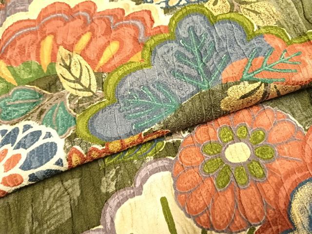 平和屋着物●豪華振袖　ふくれ織　松　草花文　暈し染め　金彩　正絹　逸品　AABG4498fy