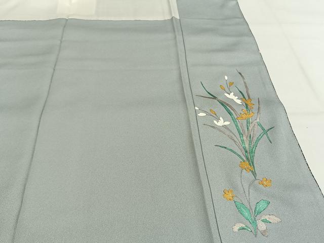 平和屋着物●英王室献上友禅作家　木下勝功　訪問着　草花文　暈し染め　金銀彩　正絹　逸品　AABG4501fy