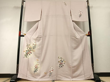 平和屋着物●本加賀友禅作家　金丸充夫　訪問着　花蝶文　暈し染め　正絹　逸品　AABG4505fy