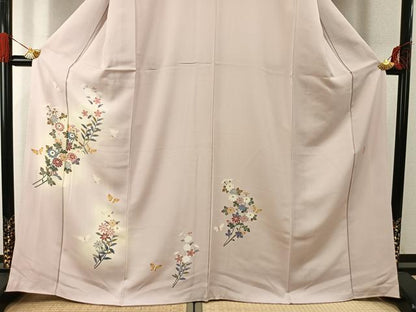 平和屋着物●本加賀友禅作家　金丸充夫　訪問着　花蝶文　暈し染め　正絹　逸品　AABG4505fy