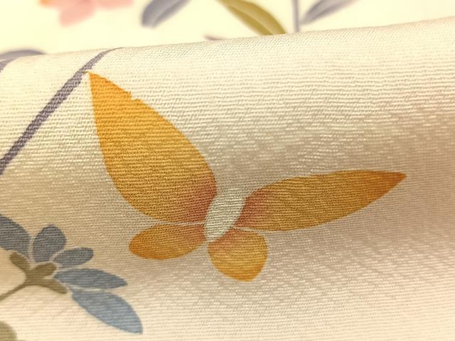 平和屋着物●本加賀友禅作家　金丸充夫　訪問着　花蝶文　暈し染め　正絹　逸品　AABG4505fy