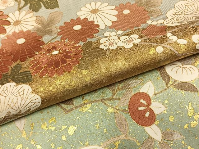 平和屋着物●訪問着　雲取り風景花文　暈し染め　金彩　そごう百貨店扱い　正絹　逸品　AABG4508fy