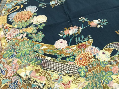 平和屋着物●豪華振袖　駒刺繍　束ね熨斗花文　金彩　上代43万5千円　仮絵羽　逸品　未使用　AABJ3140ck