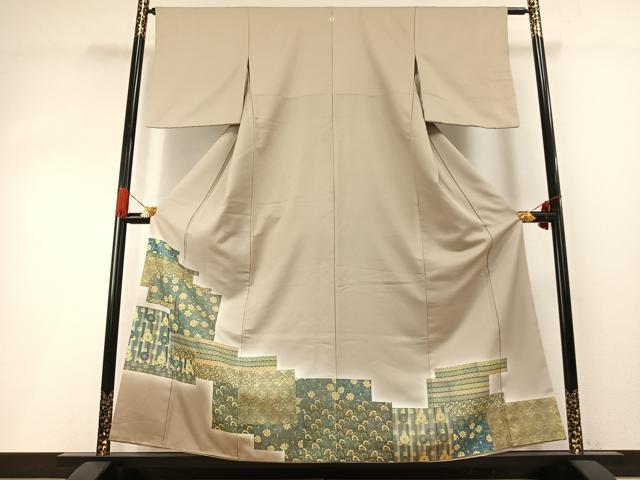 平和屋着物●洗える最高級着物　＜英＞はなぶさ謹製　色留袖　色紙花文　暈し染め　金彩　洗える着物　AABG4512fy