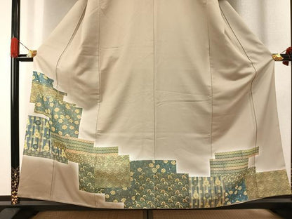 平和屋着物●洗える最高級着物　＜英＞はなぶさ謹製　色留袖　色紙花文　暈し染め　金彩　洗える着物　AABG4512fy