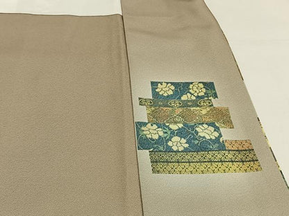 平和屋着物●洗える最高級着物　＜英＞はなぶさ謹製　色留袖　色紙花文　暈し染め　金彩　洗える着物　AABG4512fy