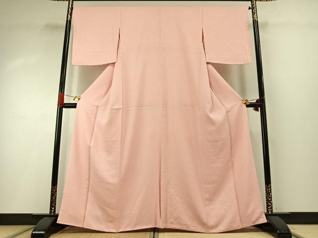 平和屋着物●上質な色無地　花尽くし地紋　虹色　正絹　逸品　未使用　AABG4515fy