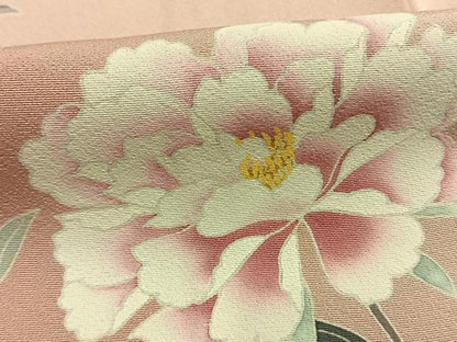平和屋着物●訪問着　友禅　作家物　枝花文　暈し染め　正絹　逸品　AABG4517fy