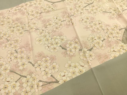 平和屋着物●訪問着　作家物　手描き　枝桜文　暈し染め　正絹　逸品　AABG4519fy